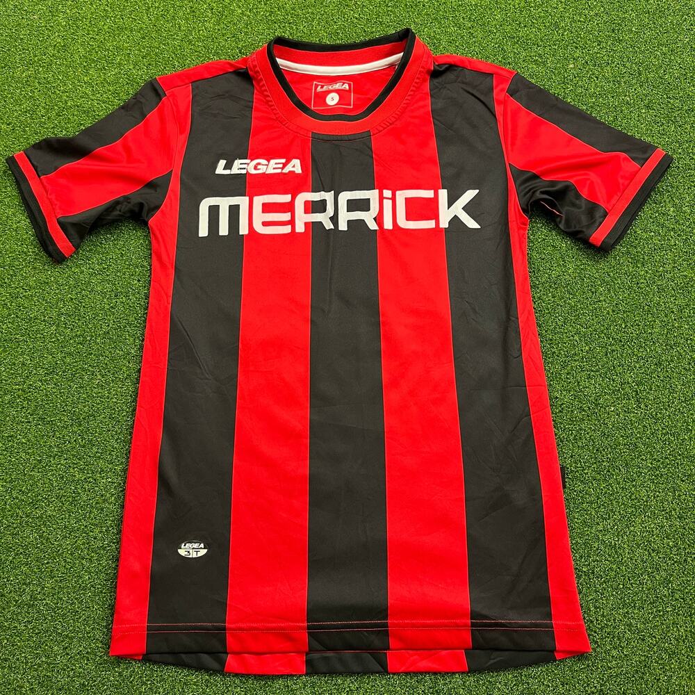 Legea Merrick Red Black Striped Outdoor Sports Jersey Sz S